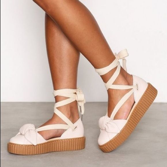 Fenty Puma by Rihanna Shoes - FENTY x PUMA Bow Creeper Platform Sandals 7
